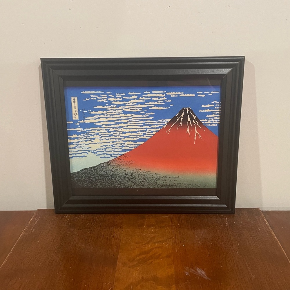 Red Fuji Framed Japanese Print 12x10 Hokusai Ukiyoe Art Fine Wind Clear Morning
